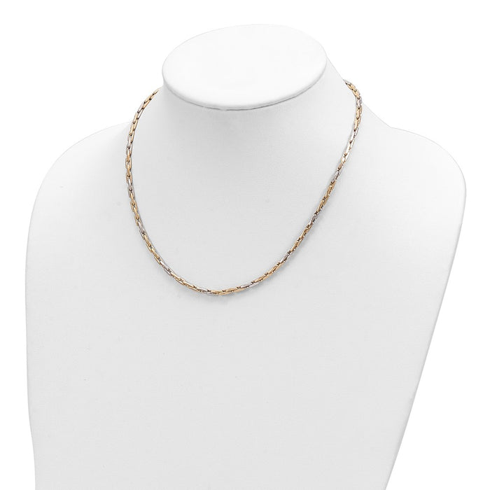 Buy Exclusive 14K Two-Tone Polished Necklace | Stylish Link Design-3