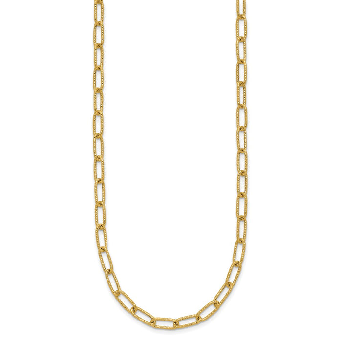 Shop Stylish 14K Textured Open Link Chain Necklace - 20" Length, Affordable Luxury-2