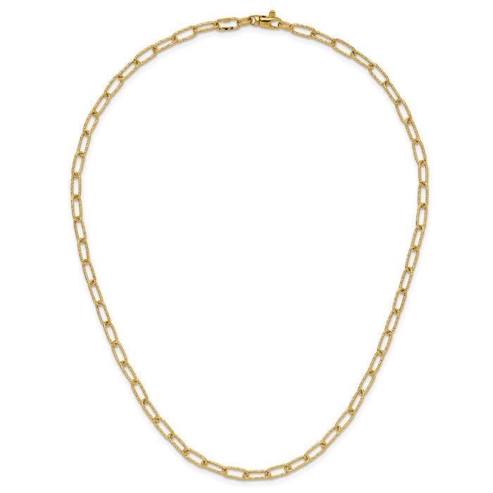 Shop Stylish 14K Textured Open Link Chain Necklace - 20" Length, Affordable Luxury-4