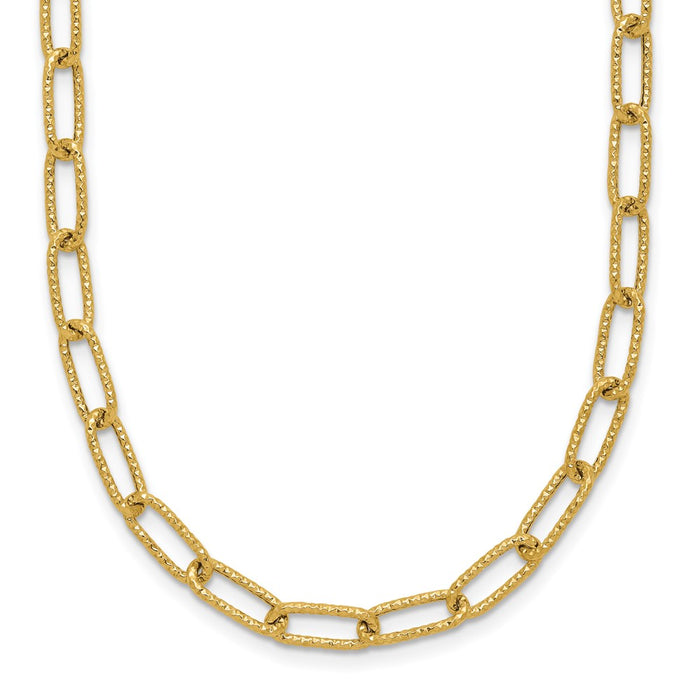 Shop Stylish 14K Textured Open Link Chain Necklace - 20" Length, Affordable Luxury-1