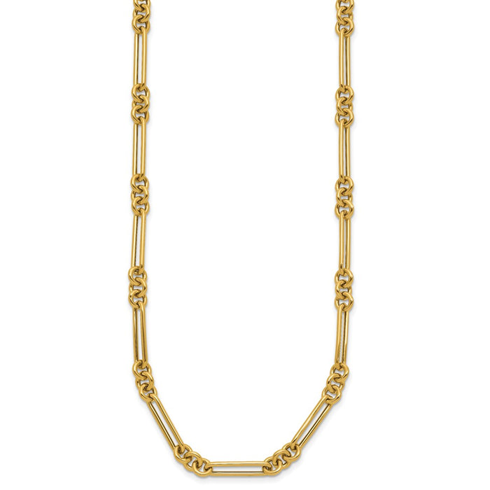 High-Quality 14K Gold Polished Fancy Link Necklace - Stylish & Affordable Luxury-2