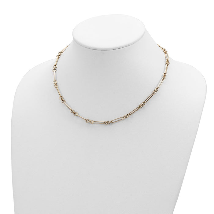 High-Quality 14K Gold Polished Fancy Link Necklace - Stylish & Affordable Luxury-3