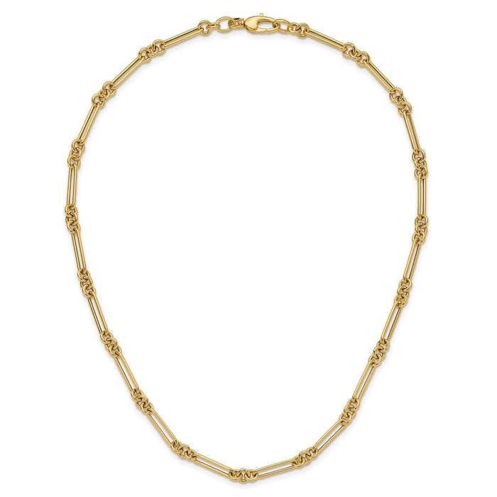 High-Quality 14K Gold Polished Fancy Link Necklace - Stylish & Affordable Luxury-4