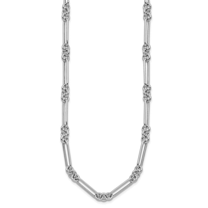 Shop 14K White Gold Fancy Link Necklace - Stylish, Elegant, 18" Length-2
