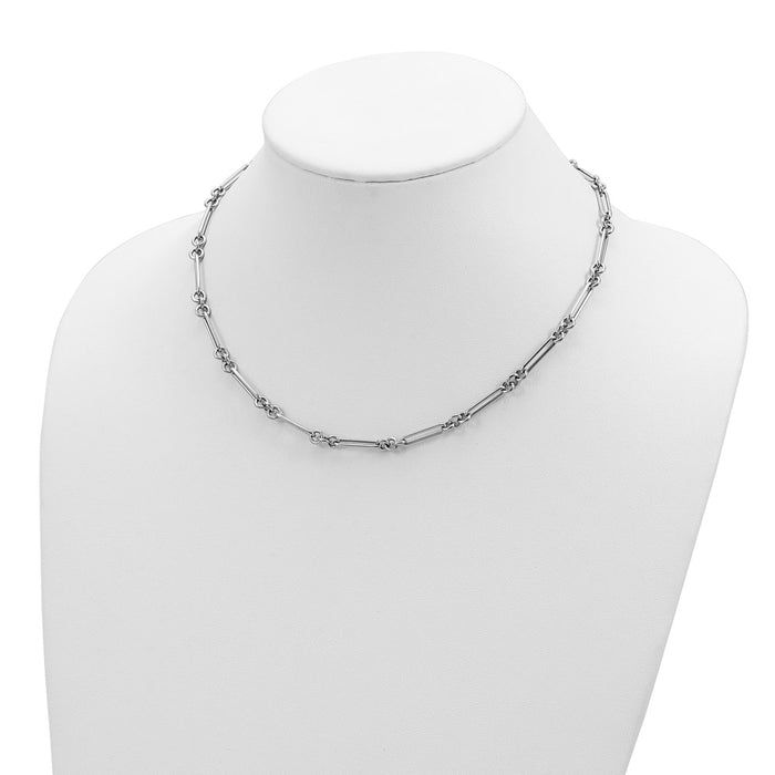 Shop 14K White Gold Fancy Link Necklace - Stylish, Elegant, 18" Length-3