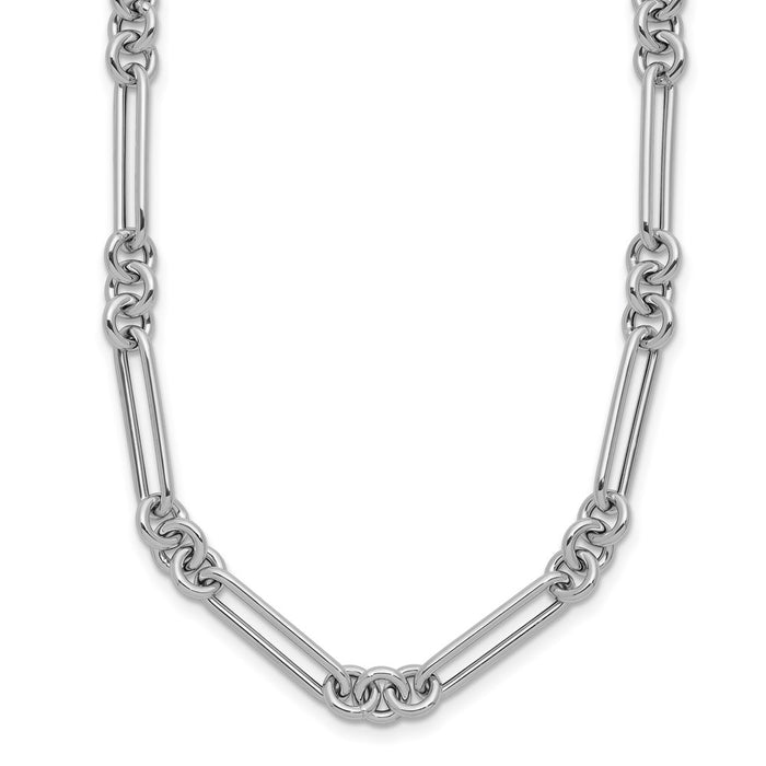 Shop 14K White Gold Fancy Link Necklace - Stylish, Elegant, 18" Length-1