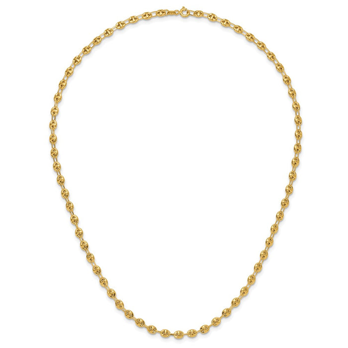 Shop 14K Gold Polished Fancy Link Necklace - Stylish Elegance at Great Value-4