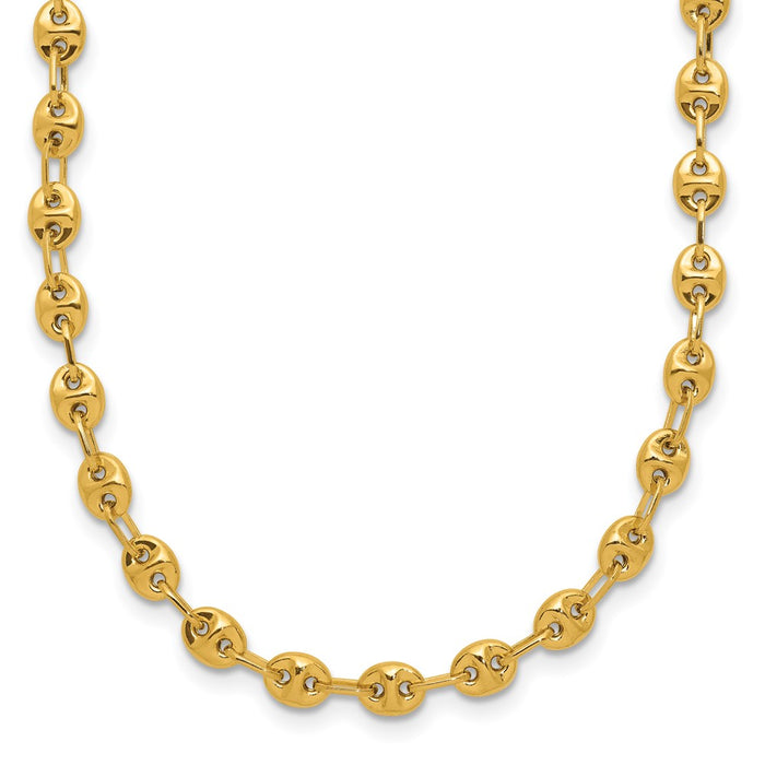 Shop 14K Gold Polished Fancy Link Necklace - Stylish Elegance at Great Value-1