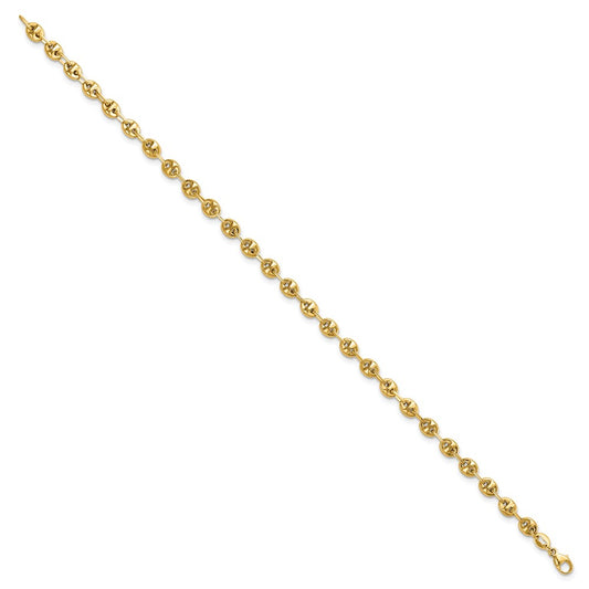 Buy Stylish 14K Gold Polished Fancy Link Bracelet - 7.5", 10g Luxury Jewelry