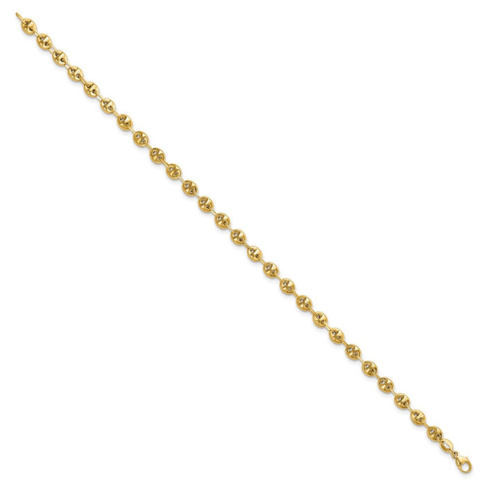 Buy Stylish 14K Gold Polished Fancy Link Bracelet - 7.5", 10g Luxury Jewelry-2
