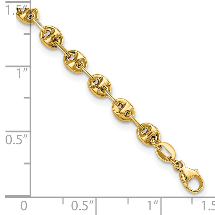 Buy Stylish 14K Gold Polished Fancy Link Bracelet - 7.5", 10g Luxury Jewelry-3