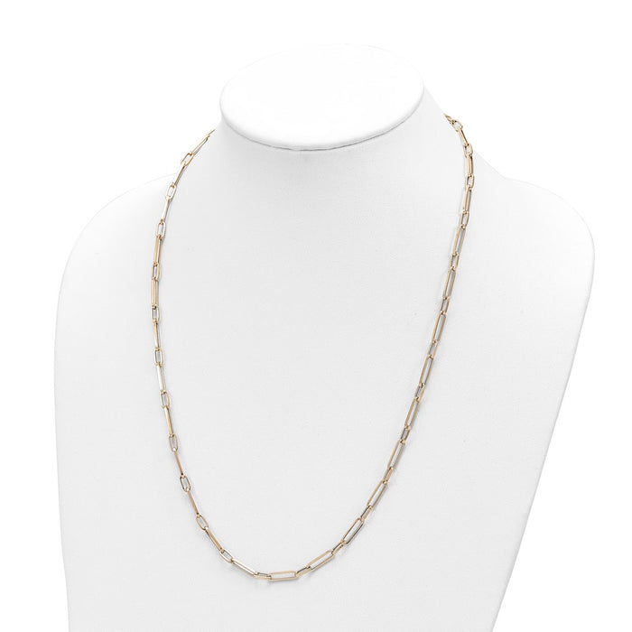 Shop 14K Gold Polished Oval Link Necklace - Stylish Design, 18", Luxury Value!-2