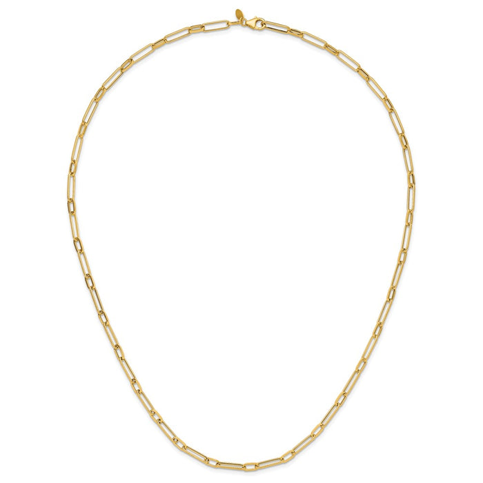 Shop 14K Gold Polished Oval Link Necklace - Stylish Design, 18", Luxury Value!-4
