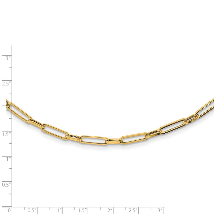 Shop 14K Gold Polished Oval Link Necklace - Stylish Design, 18", Luxury Value!-3