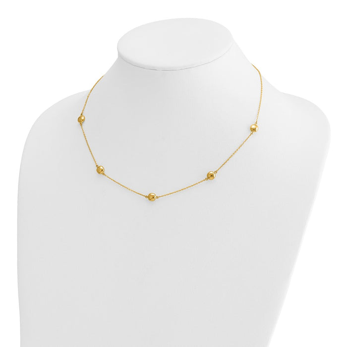 Shop Stylish 14K Gold 5-Station Necklace - 16 Inches with 2-Inch Extension-3