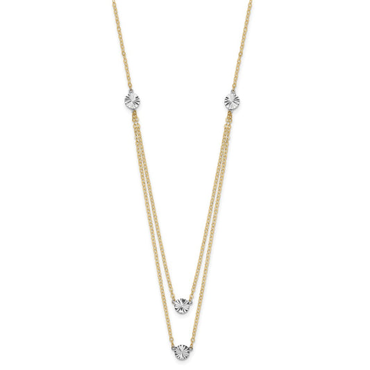 Shop Exclusive 14K Two-Tone Polished Double Disc Necklace - Stylish Design!