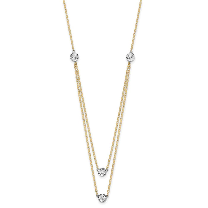 Shop Exclusive 14K Two-Tone Polished Double Disc Necklace - Stylish Design!-2
