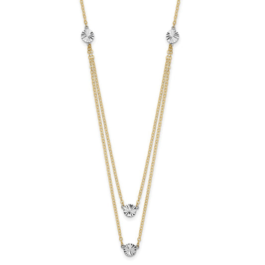 Shop Exclusive 14K Two-Tone Polished Double Disc Necklace - Stylish Design!