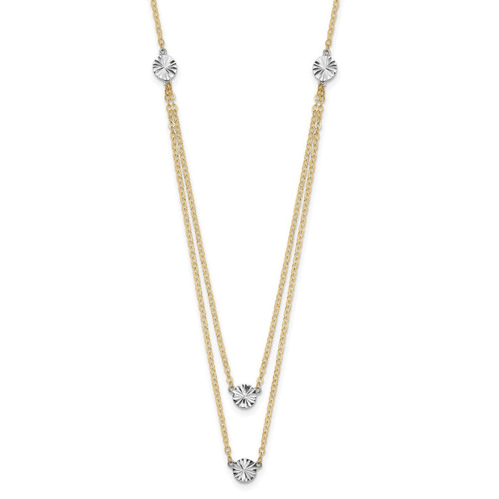 Shop Exclusive 14K Two-Tone Polished Double Disc Necklace - Stylish Design!-1