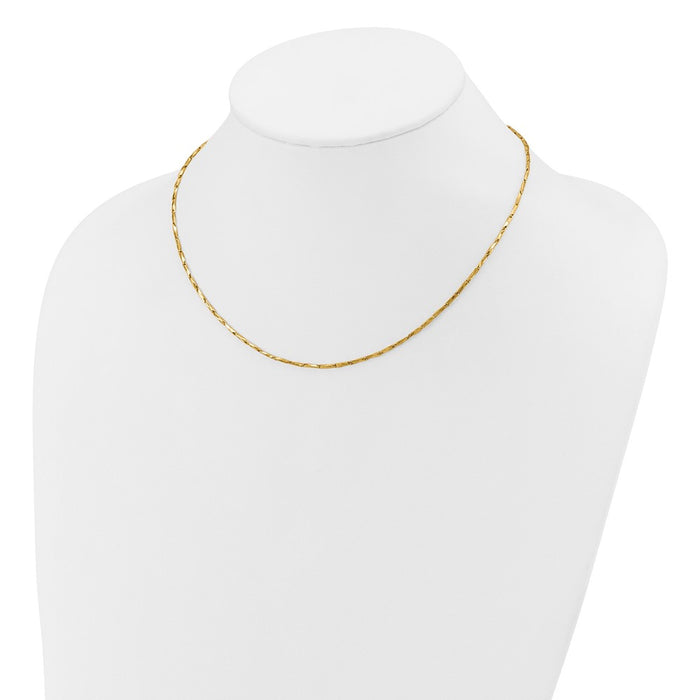 Shop 14K Gold Polished Fancy Link Necklace - 17 Inches, Stylish & Affordable!-3