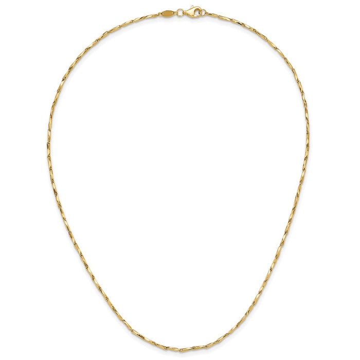 Shop 14K Gold Polished Fancy Link Necklace - 17 Inches, Stylish & Affordable!-4