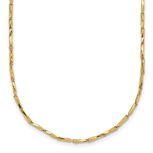 Shop 14K Gold Polished Fancy Link Necklace - 17 Inches, Stylish & Affordable!