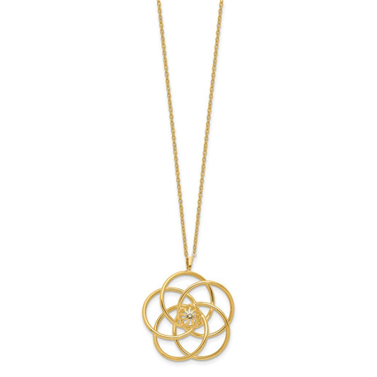 Buy Stylish 14K Gold Floral Pendant Necklace - 17 Inches, High-Quality Elegance