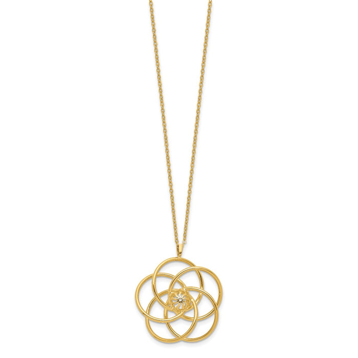 Buy Stylish 14K Gold Floral Pendant Necklace - 17 Inches, High-Quality Elegance-2