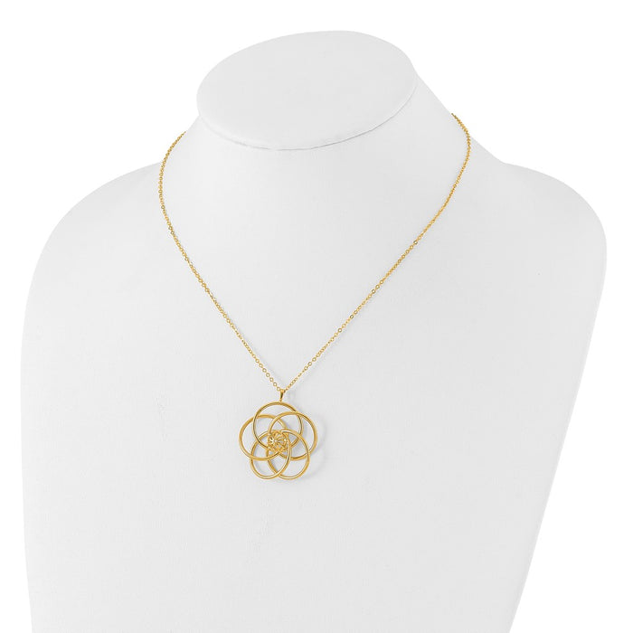 Buy Stylish 14K Gold Floral Pendant Necklace - 17 Inches, High-Quality Elegance-3