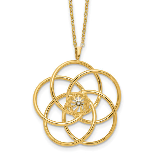 Buy Stylish 14K Gold Floral Pendant Necklace - 17 Inches, High-Quality Elegance