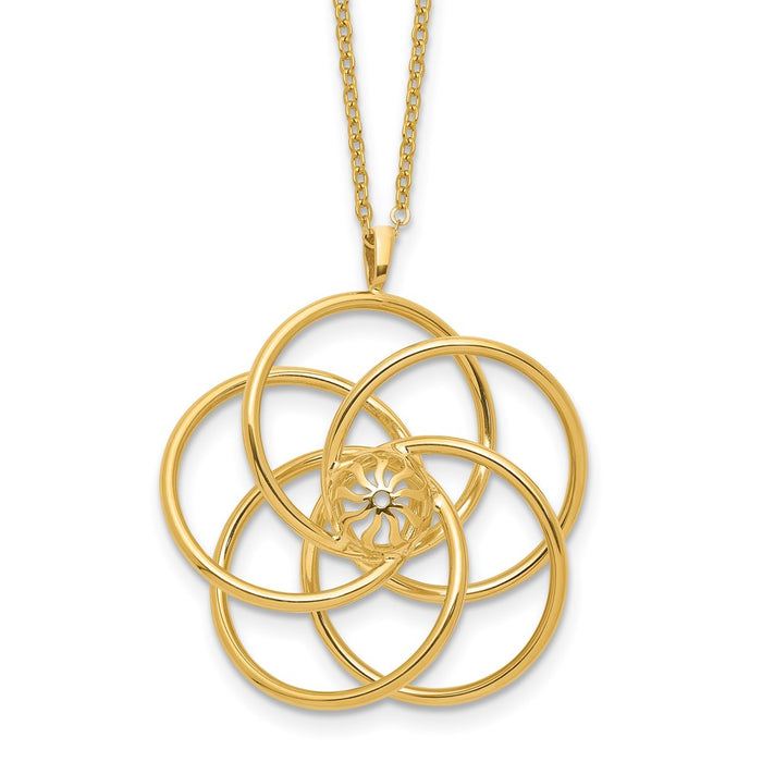 Buy Stylish 14K Gold Floral Pendant Necklace - 17 Inches, High-Quality Elegance-1