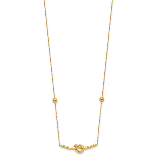 Shop Exclusive 14K Gold Polished Knotted Pendant Necklace - 16" + 2" Extension