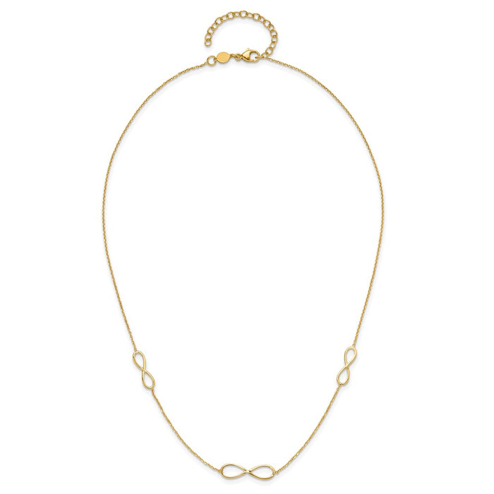 Shop 14K Gold Polished Infinity Station Necklace - 16" + 2" Extension, Stylish Value!-3