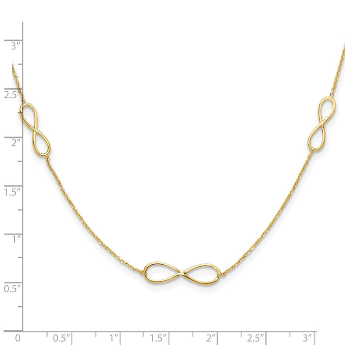 Shop 14K Gold Polished Infinity Station Necklace - 16" + 2" Extension, Stylish Value!-4