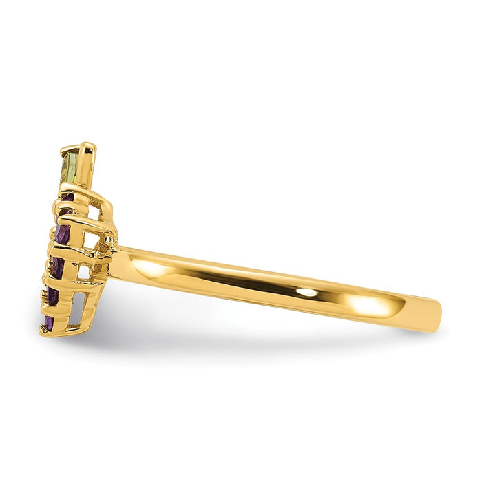 Exclusive 14K Gold Amethyst & Peridot Grape Cluster Ring - Stylish Value-3