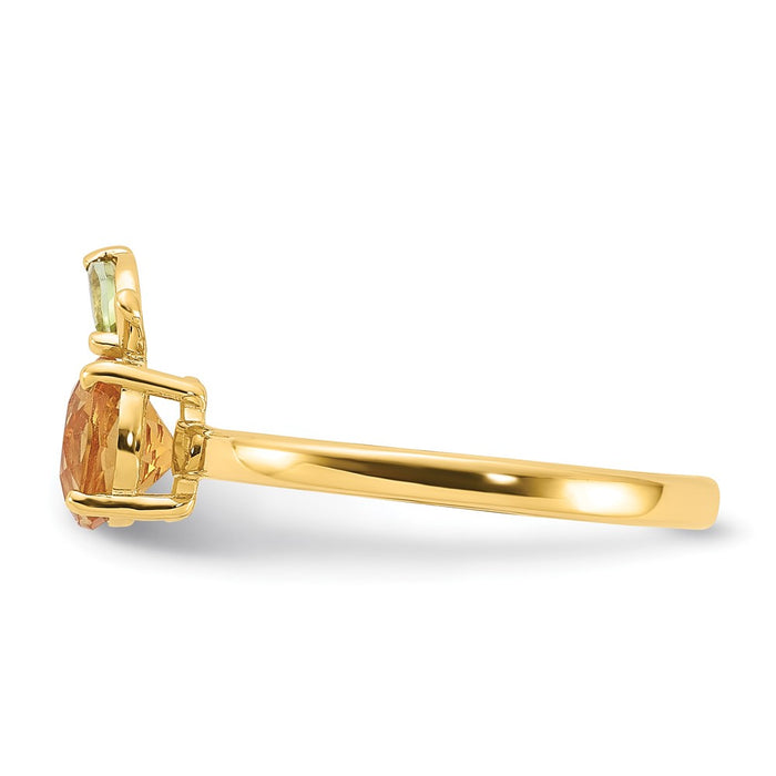 Shop Exclusive 14K Gold Orange Citrine & Peridot Ring - Stylish Gemstone Luxury-3