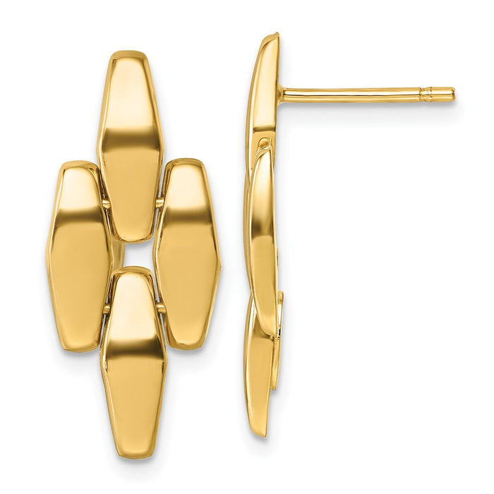 Shop 14K Gold Polished Geometric Dangle Earrings | Stylish & Affordable Design-1