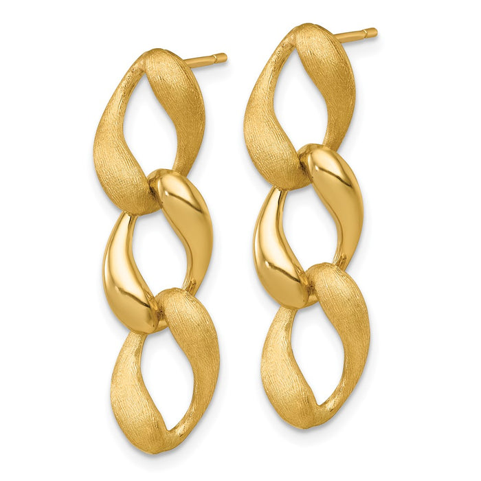 High-Quality 14K Gold 8.8mm Fancy Link Dangle Earrings - Stylish & Affordable!-2