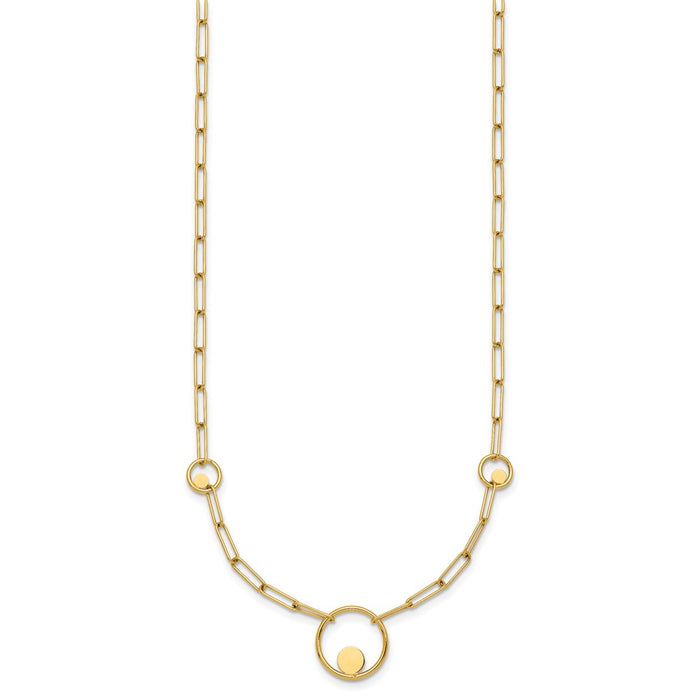 Shop 14K Gold Polished Circle & Paper Clip Link Necklace - 16.75" Stylish Value-2