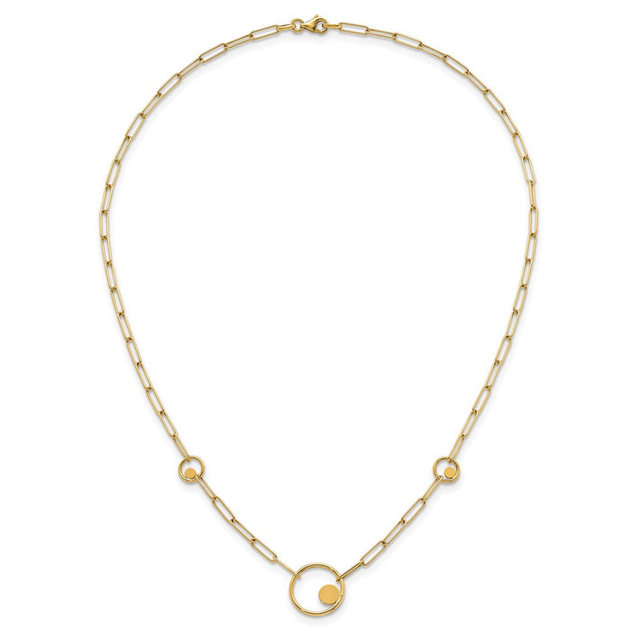 Shop 14K Gold Polished Circle & Paper Clip Link Necklace - 16.75" Stylish Value-4