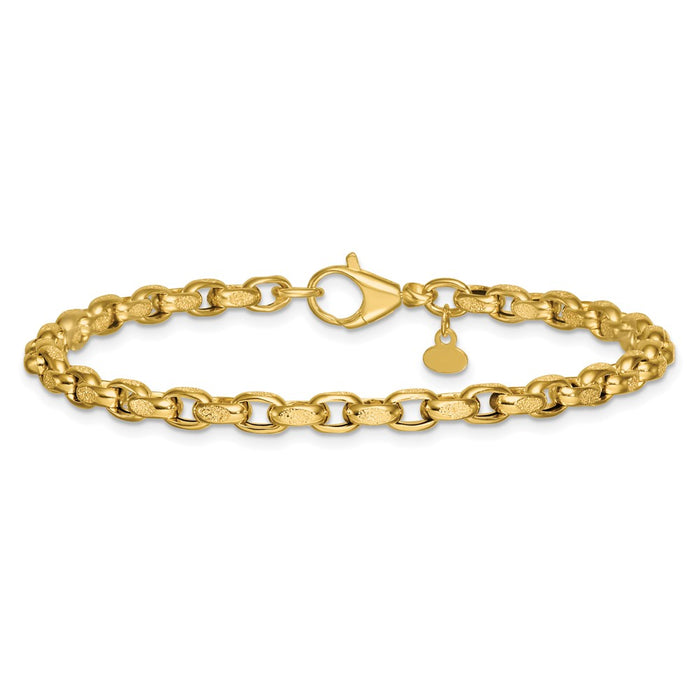 Shop 14K Gold Polished Rolo Link Bracelet - 7.75 Inches, Stylish & Luxury-3
