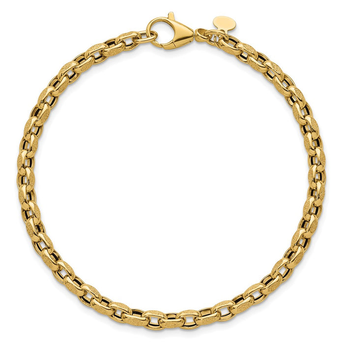 Shop 14K Gold Polished Rolo Link Bracelet - 7.75 Inches, Stylish & Luxury-4