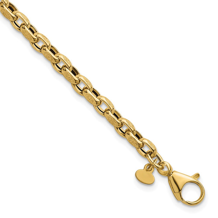 Shop 14K Gold Polished Rolo Link Bracelet - 7.75 Inches, Stylish & Luxury-1
