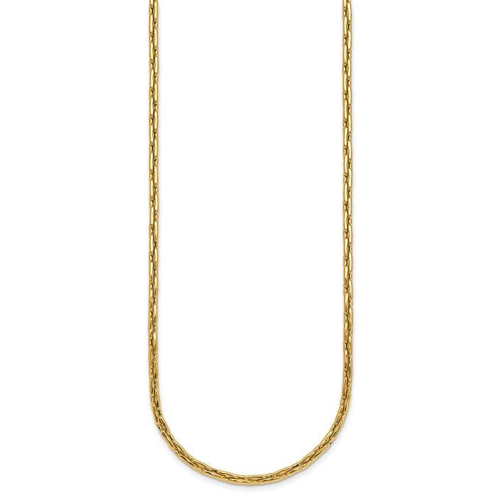 High-Quality 14K Gold Polished Fancy Link Necklace - 18 Inches, Stylish Value!-2