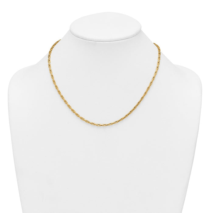 High-Quality 14K Gold Polished Fancy Link Necklace - 18 Inches, Stylish Value!-3