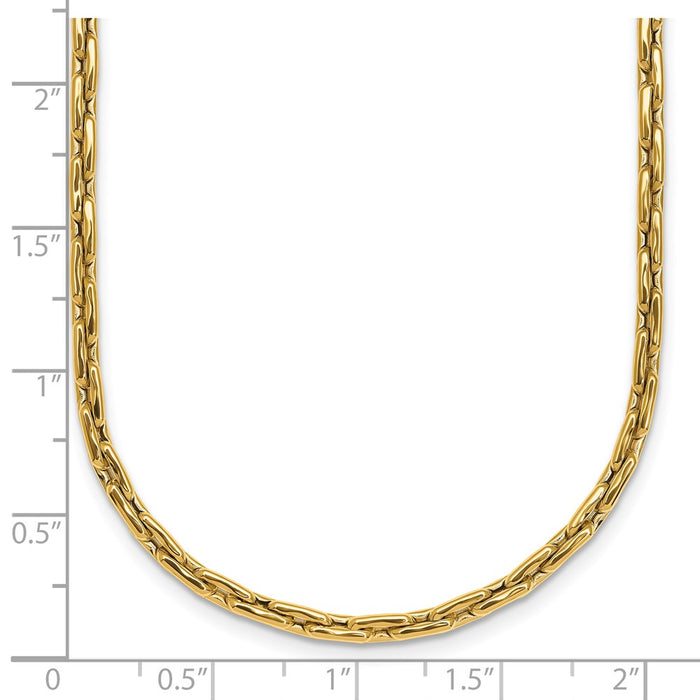 High-Quality 14K Gold Polished Fancy Link Necklace - 18 Inches, Stylish Value!-5