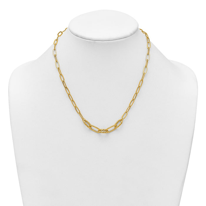 Buy Stylish 14K Gold Polished Paperclip Necklace - 18-Inch Fancy Links-3