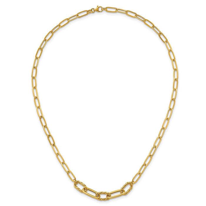 Buy Stylish 14K Gold Polished Paperclip Necklace - 18-Inch Fancy Links-4