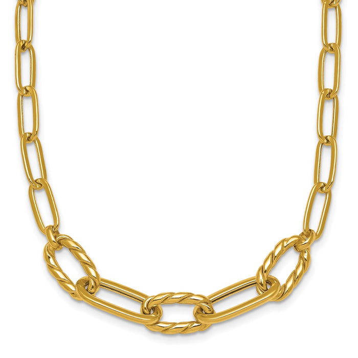 Buy Stylish 14K Gold Polished Paperclip Necklace - 18-Inch Fancy Links-1