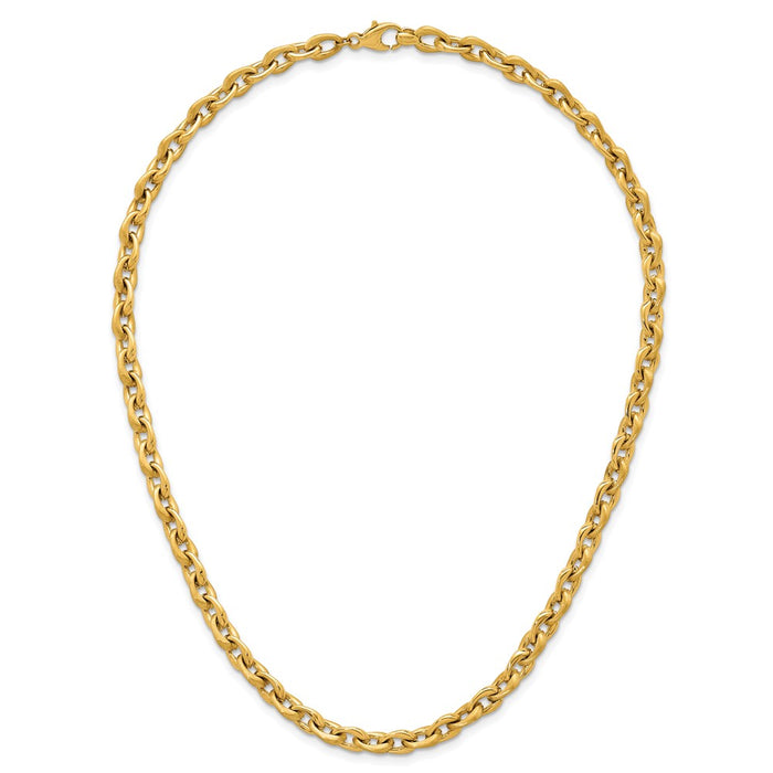 Shop Stylish 14K Gold 6.5mm Fancy Cable Chain Necklace - 18 Inches, Affordable!-4